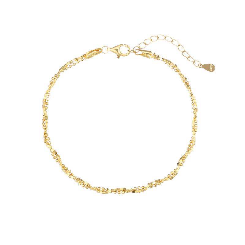 Anklets | Womens Kai Textured Bar Detail Gold Plated Anklet Anklets Anklets