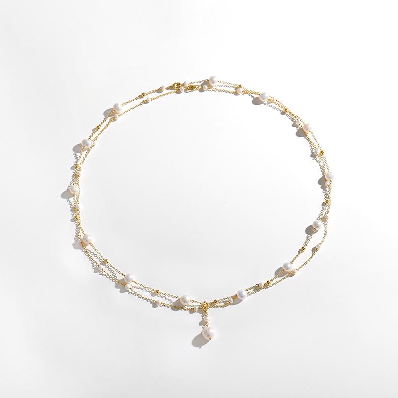 Anklets | Womens Lowri Freshwater Pearl Double Row Gold Plated Anklet Anklets Anklets