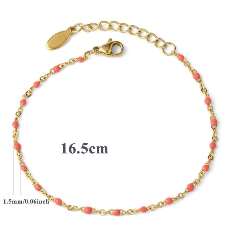 Anklets | Womens Vera Coral Pink & Gold Tone Layered Anklet Anklets Anklets