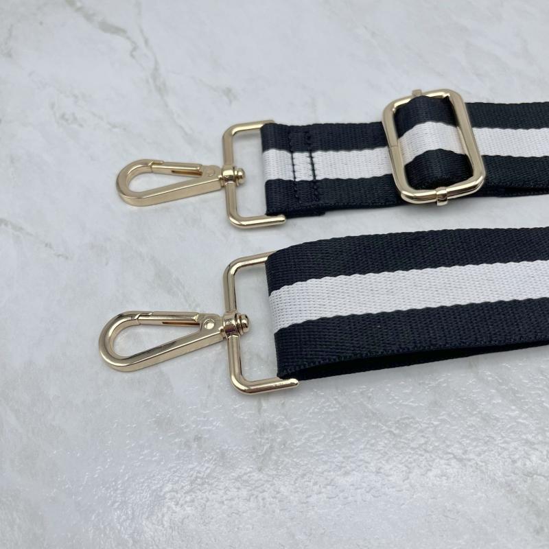 Bag Straps | Womens Stripe Black & Gold Crossbody Replacement Bag Strap Bag Straps Bag Straps