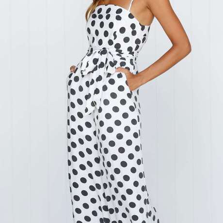 Co-ord Sets | Womens Black & White Polka Dot Print V-Neck Camisole Top Clothing Co-ord Sets