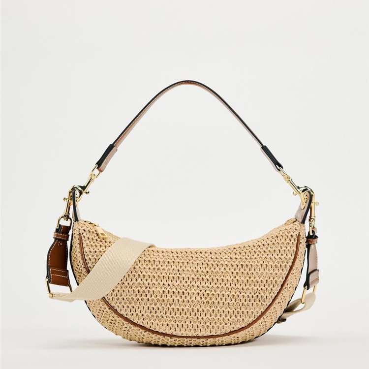 Crossbody Bags | Womens Betty Crochet Raffia Brown Belt Bag Bags Belt Bags