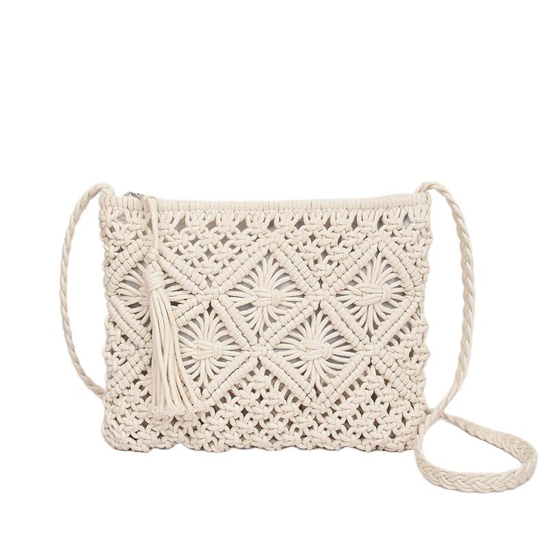 Crossbody Bags | Womens Jaden Cream Macrame Crossbody Belt Bag Bags Belt Bags