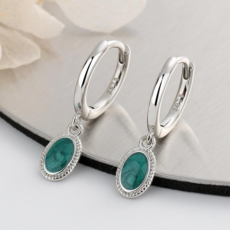 Earrings | Womens Auden Tiny Teardrop Green Onyx & Silver Huggie Earrings Earrings Earrings