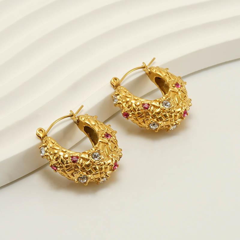 Earrings | Womens Enamel Flower Gold Tone Hoop Earrings Small Earrings Earrings