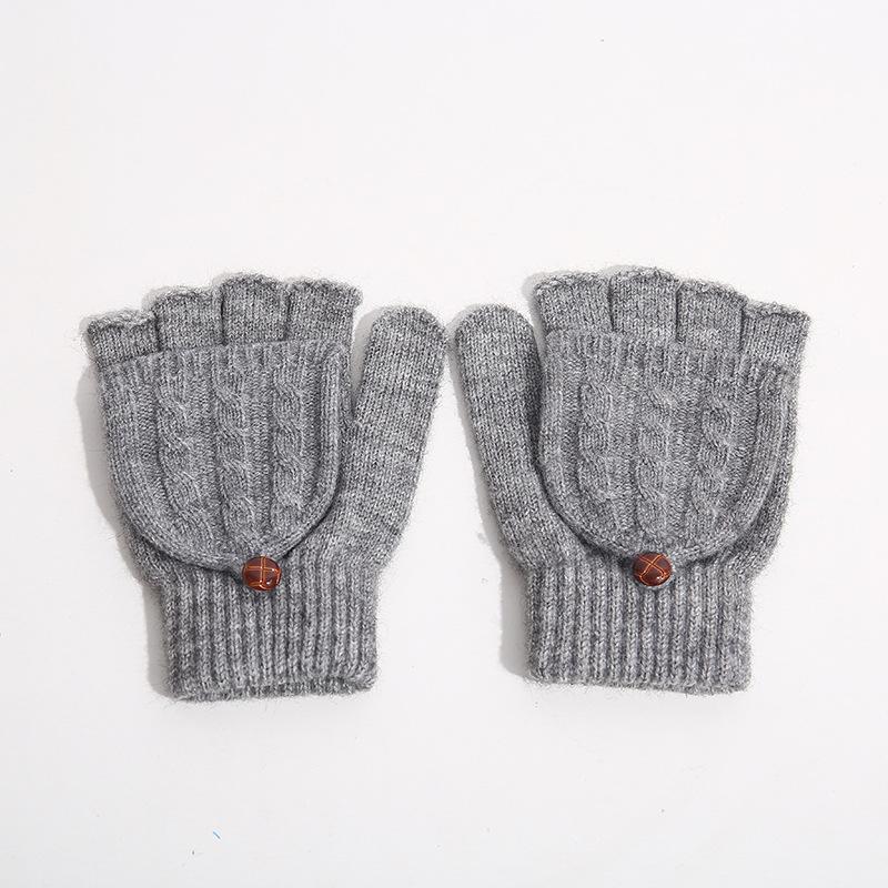 Gloves | Womens Khaki Green Cable Knitted Fingerless Gloves Autumn Accessories Gloves