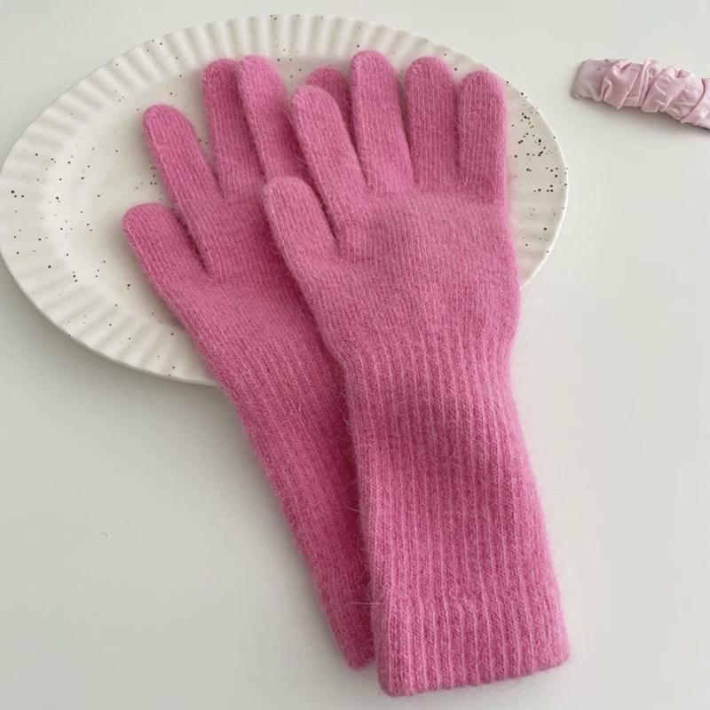 Gloves | Womens Pink Knitted Gloves Autumn Accessories Gloves