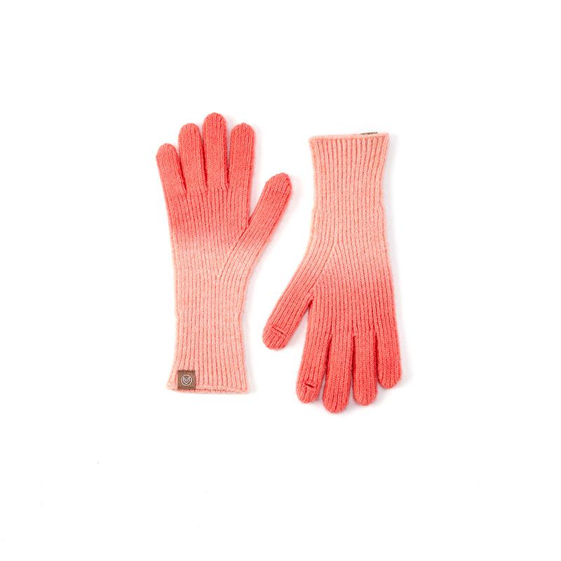 Gloves | Womens Red Ribbed Knitted Gloves Autumn Accessories Gloves