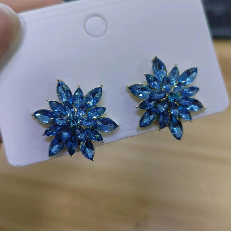 Hair Clips & Slides | Womens Evelyn Blue Stone Flowers Statement Barrette Hair Clip Hair Accessories Hair Clips & Slides