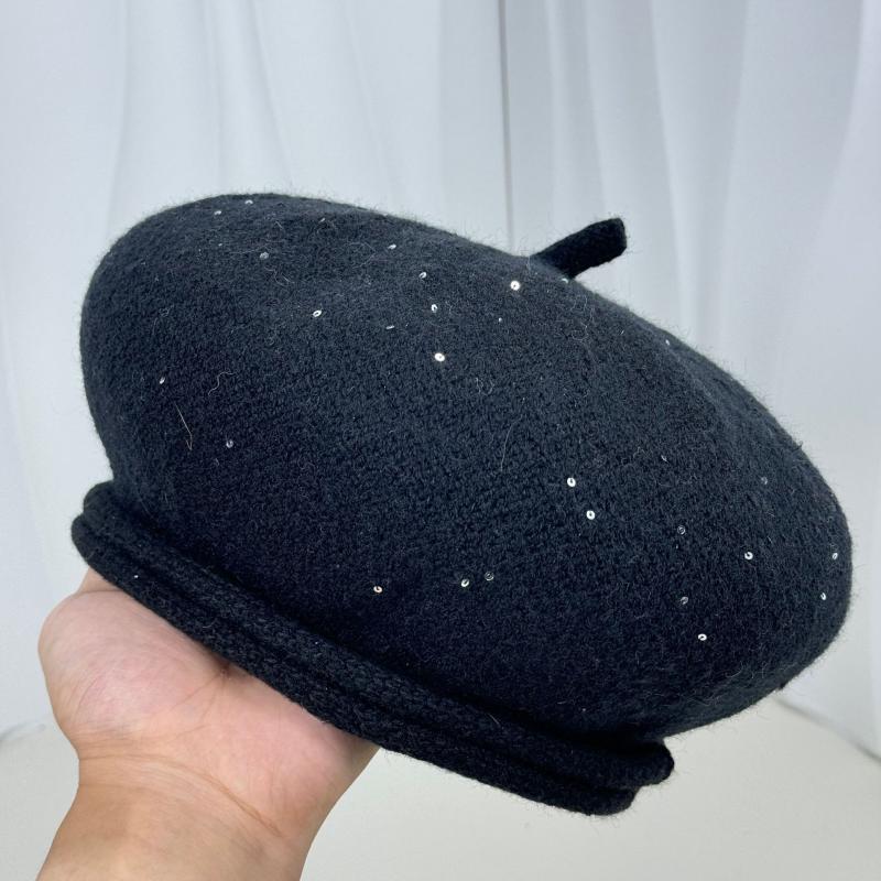 Hats | Womens Pink Wool Sparkle Rhinestone Beret Autumn Accessories Hats