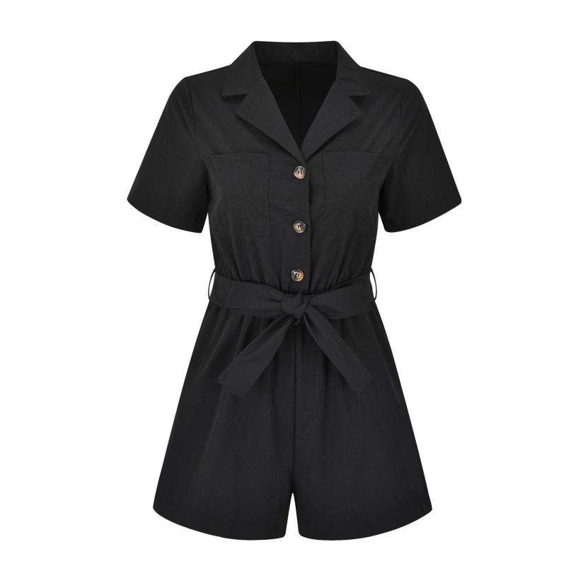 Jumpsuits | Womens Black Utility Zip Up Jumpsuit with Belt Clothing Jumpsuits