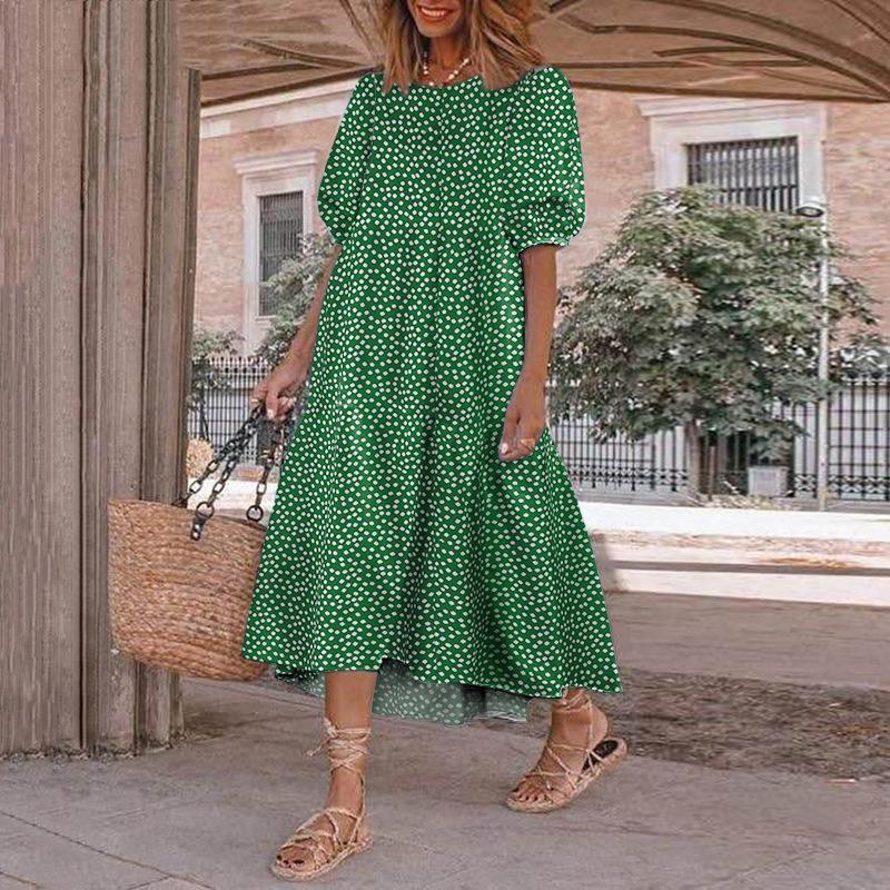 Jumpsuits | Womens Green & White Polka Dot Crew Neck Short Sleeve Jumpsuit Clothing Jumpsuits