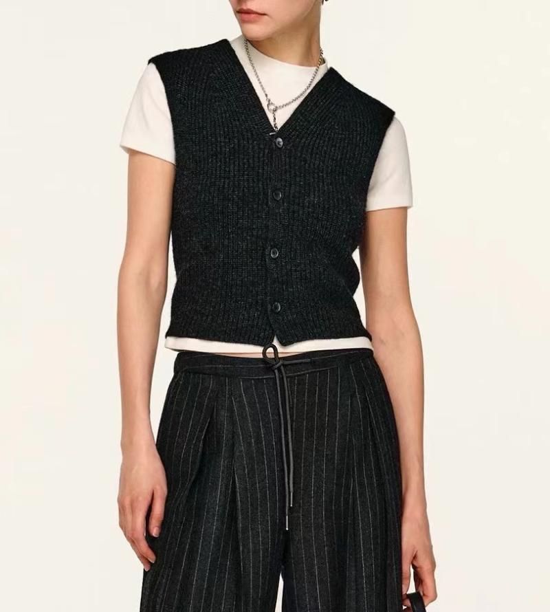 Knitted Vests | Womens Black Metallic Trim Knitted Vest Clothing Knitted Vests