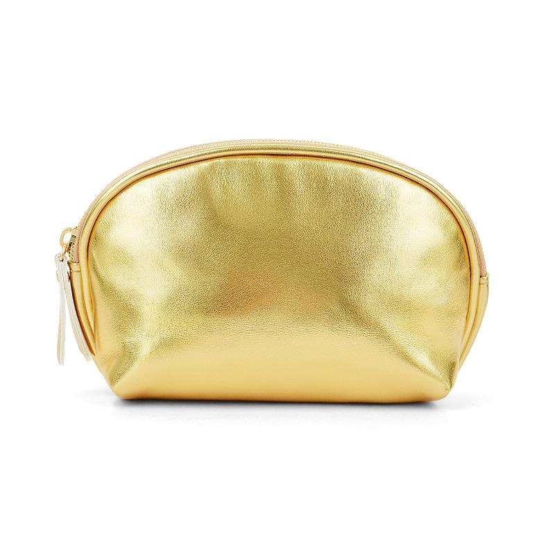 Pouches | Womens Gold Pleated Croissant Zipped Pouch Pouches Pouches