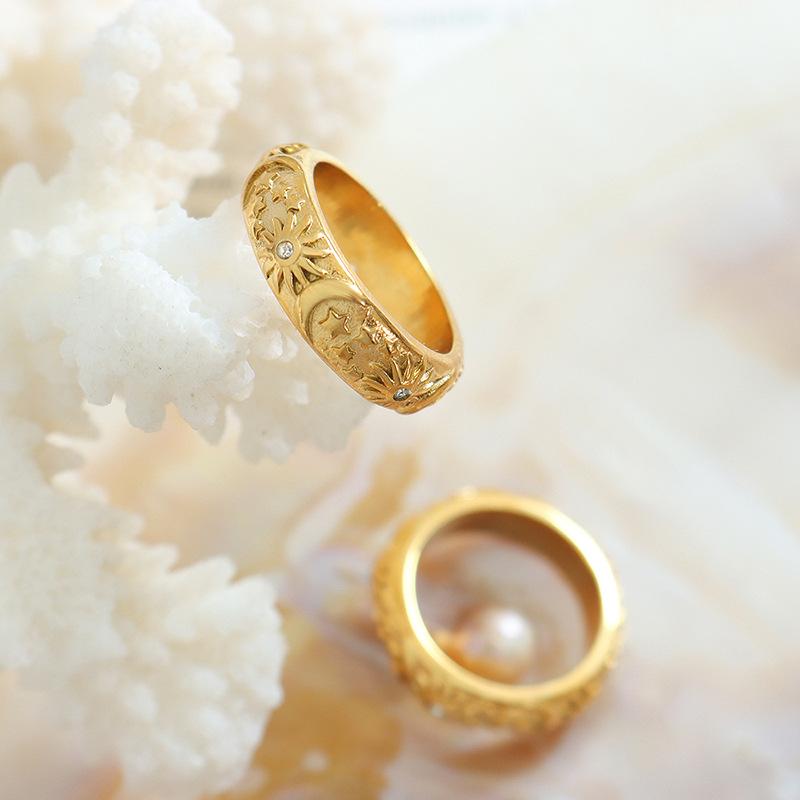 Rings | Womens Sarah Floral Vintage Engraved Gold Plated Ring Jewellery Rings