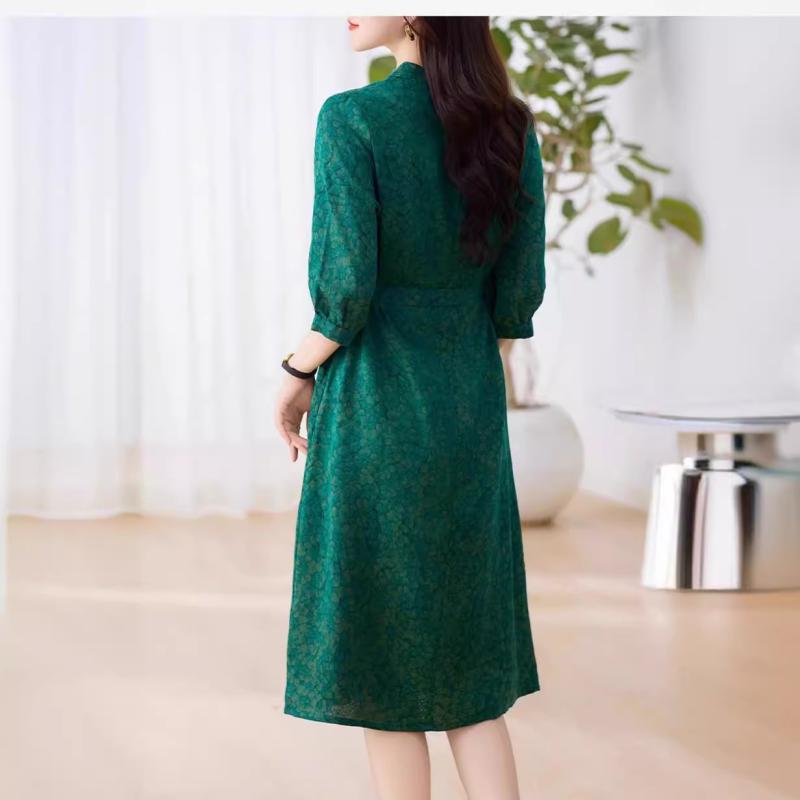 Shirt Dresses | Womens Textured Stipe Green Midi Shirt Dress Clothing Midi Dresses