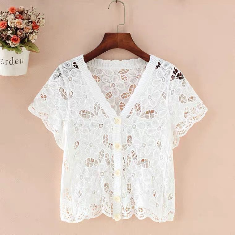 Shirts | Womens White Cut-Out Broderie Shirt Blouses Blouses