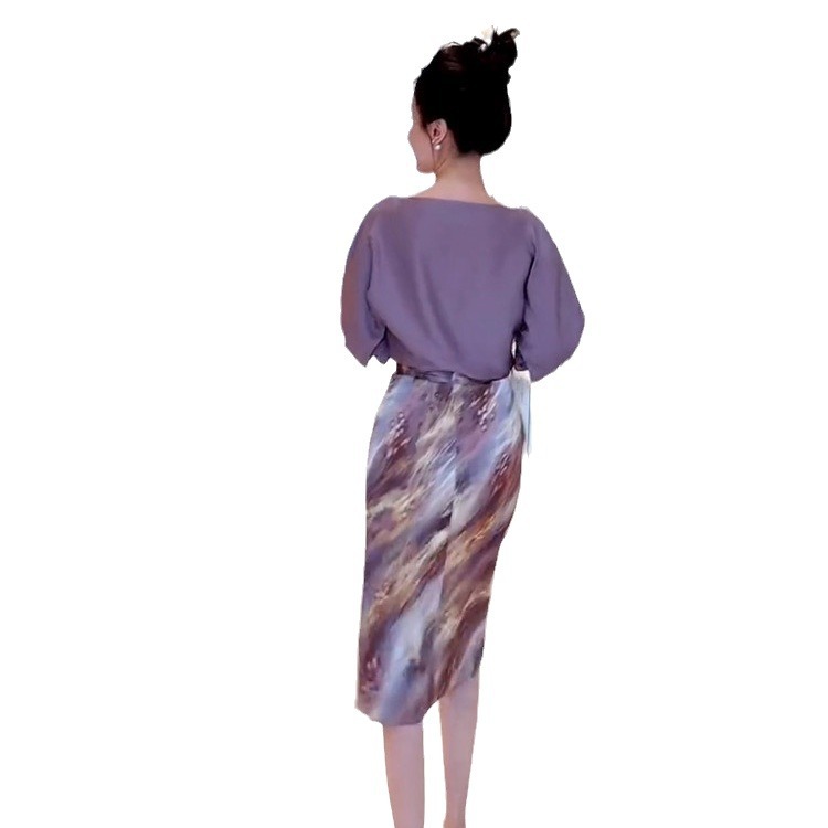 Skirts | Womens Blue & Pink Satin Midi Skirt Clothing Skirts