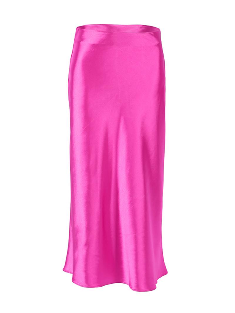 Skirts | Womens Pink Satin Wrap Midi Skirt With Tie Detail Clothing Skirts