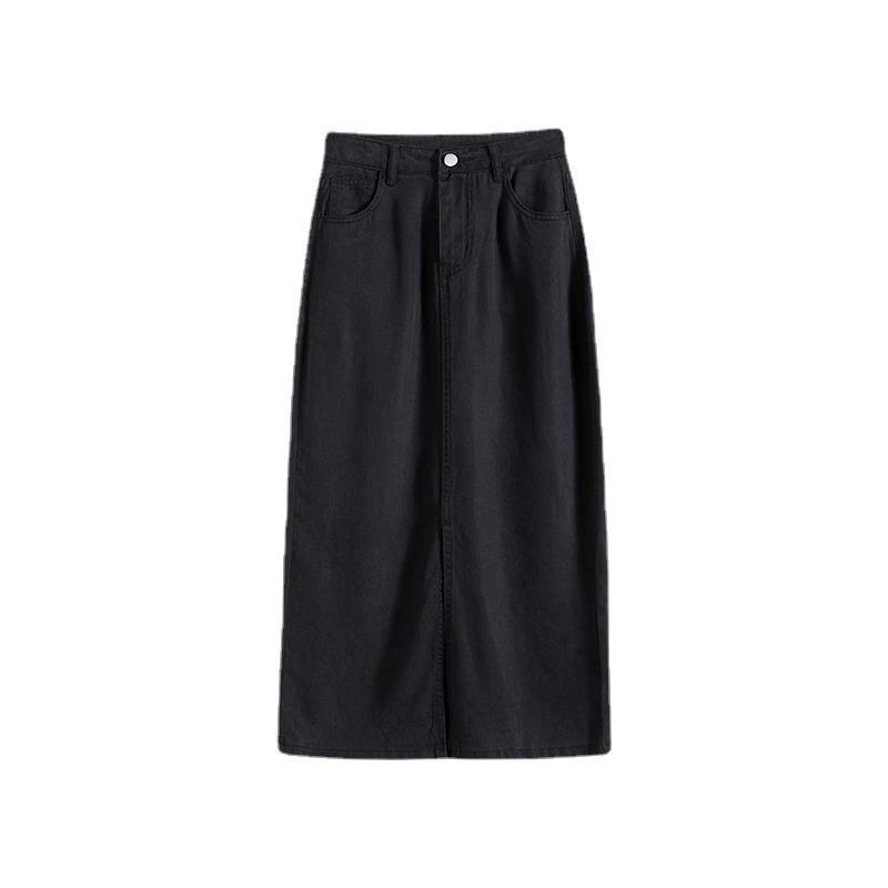 Skirts | Womens Washed Black Scallop Pocket Denim Skirt Clothing Skirts