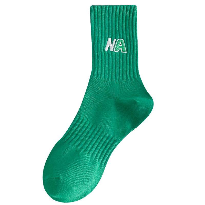 Socks & Tights | Womens Green & Pink Alphabet Sporty Initial Socks Autumn Accessories Socks & Tights