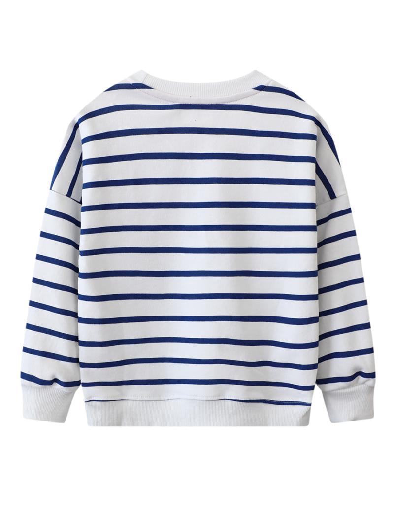 Sweatshirts | Womens Green & White Striped Sweatshirt Clothing Long Sleeve Tops