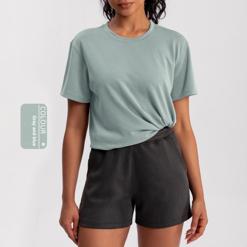 T-Shirts | Womens Light Green Metallic T-Shirt Clothing T-Shirts