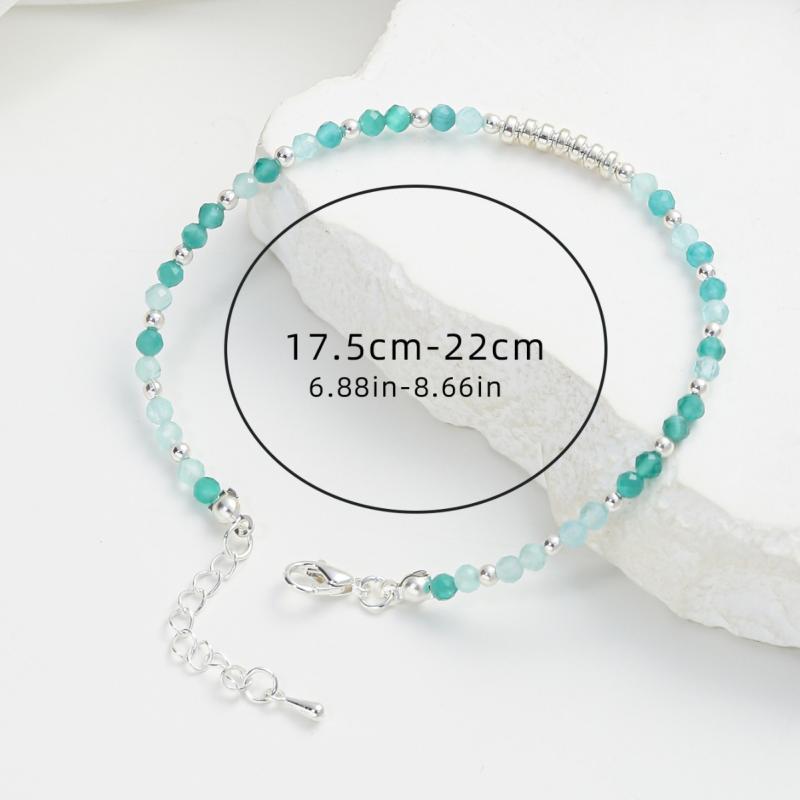 Anklets | Womens Honey Amazonite Silver Plated Layered Chain Anklet Anklets Anklets