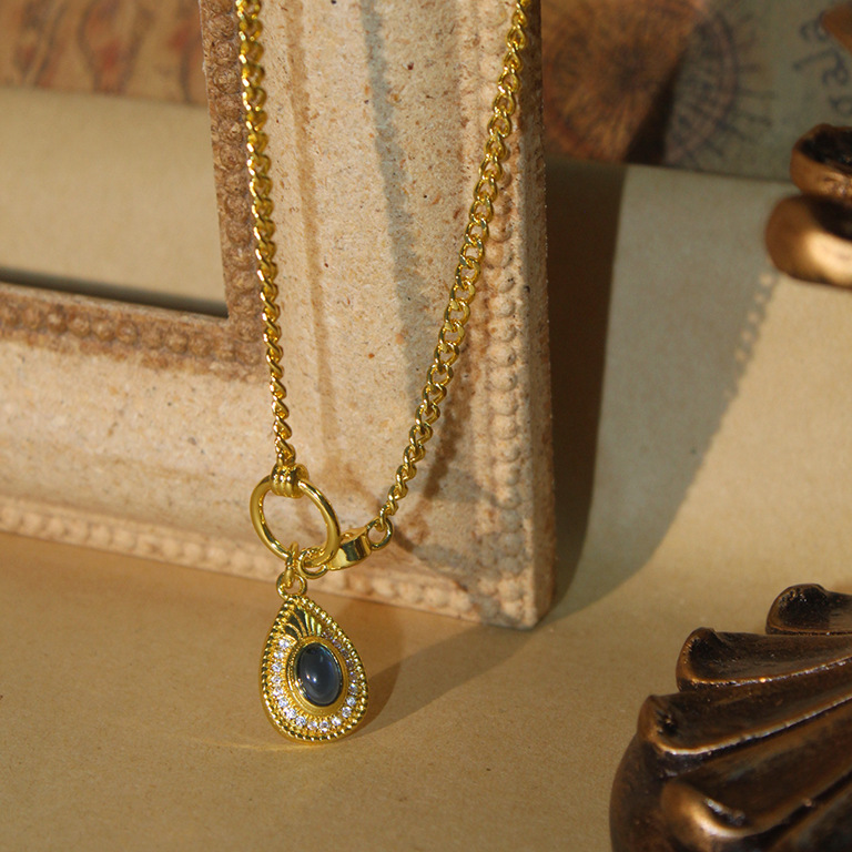 Necklaces | Womens Sarai Blue Jade Gold Plated Layered Pendant Necklace Jewellery Necklaces