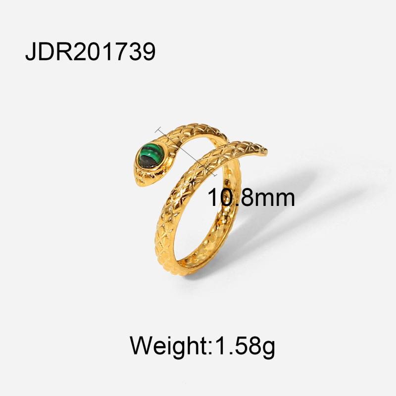 Rings | Womens Dolores Aventurine Textured Gold Plated Statement Ring Jewellery Rings