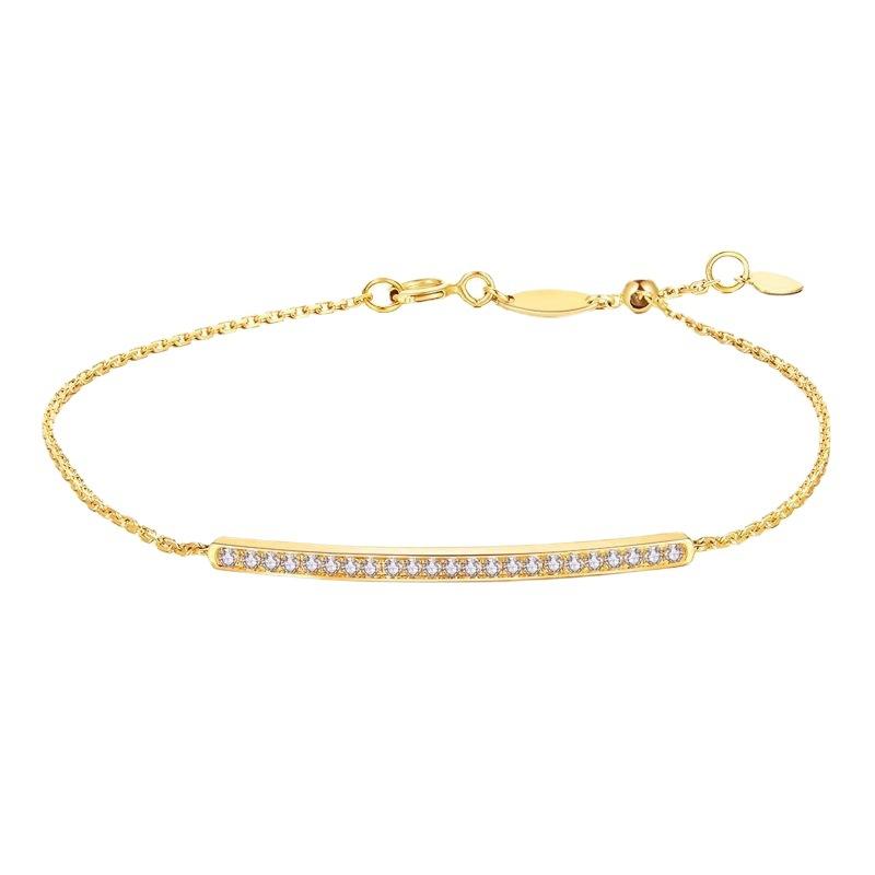 Bracelets | Womens Maeve Engraved Bar Gold Plated Chain Bracelet Bracelets Bracelets