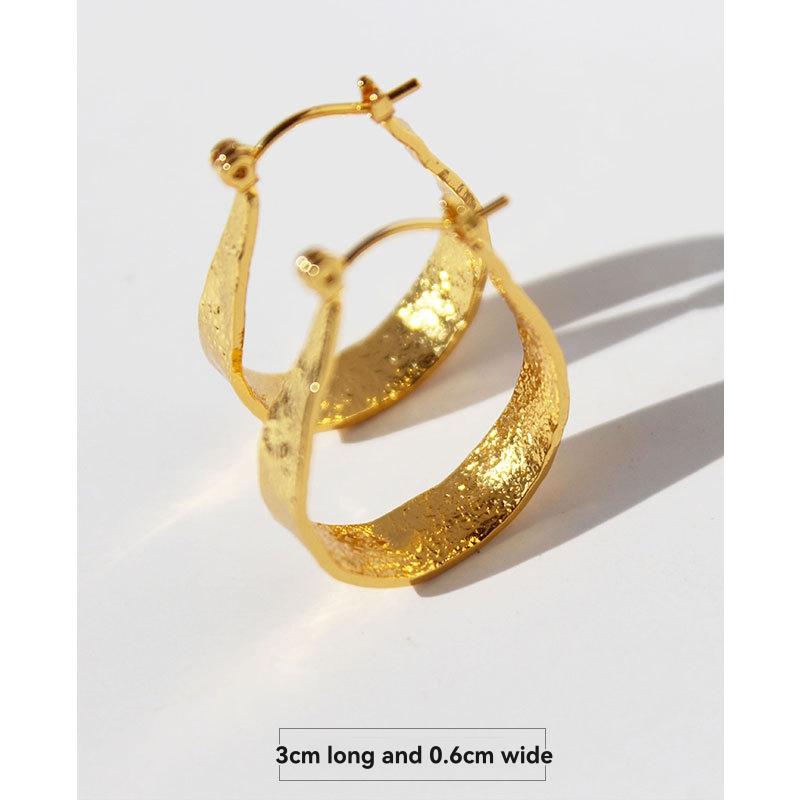 Earrings | Womens Breille Smooth Curve Gold Tone Hoop Earrings