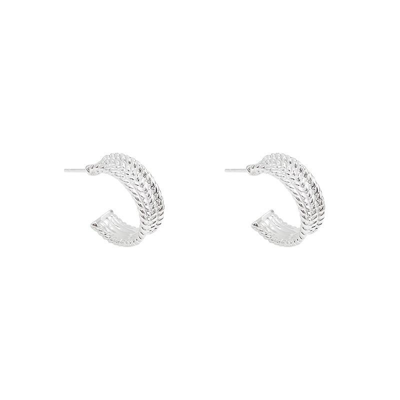 Earrings | Womens Leia Twisted Silver Tone Hoop Earrings